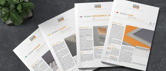 Technické listy a technické informace o produktech Schlüter-Systems.