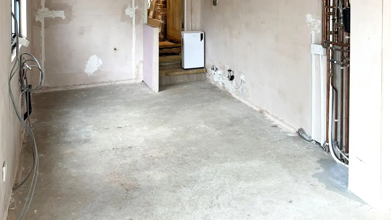 The concrete foundations pre-installation