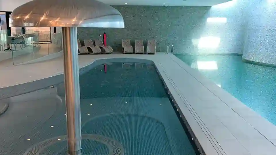 Finished pool area of Headland Hotel