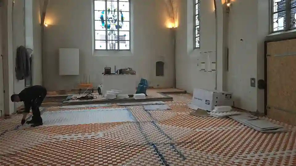 Interior of the chapel fitted with BEKOTEC studded panels