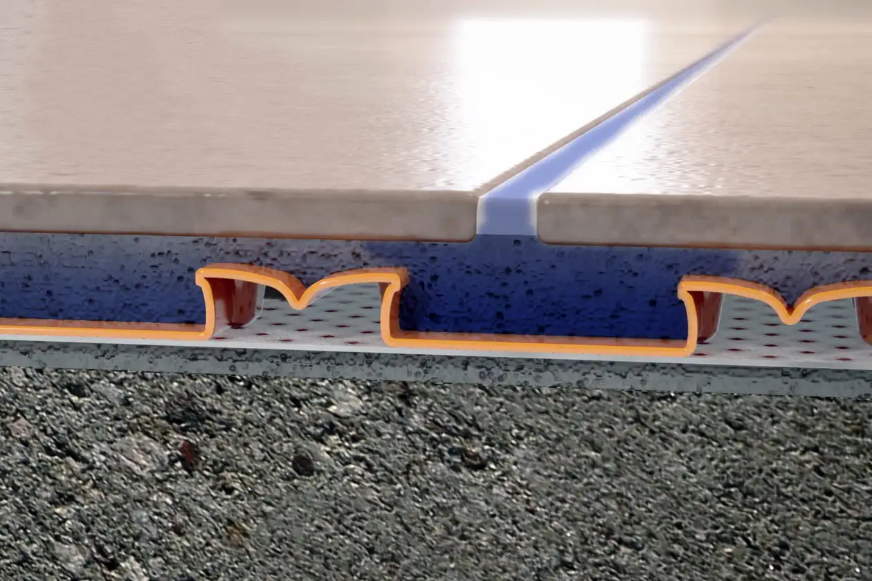 Illustrative Darstellung der Abdichtung mit DITRA