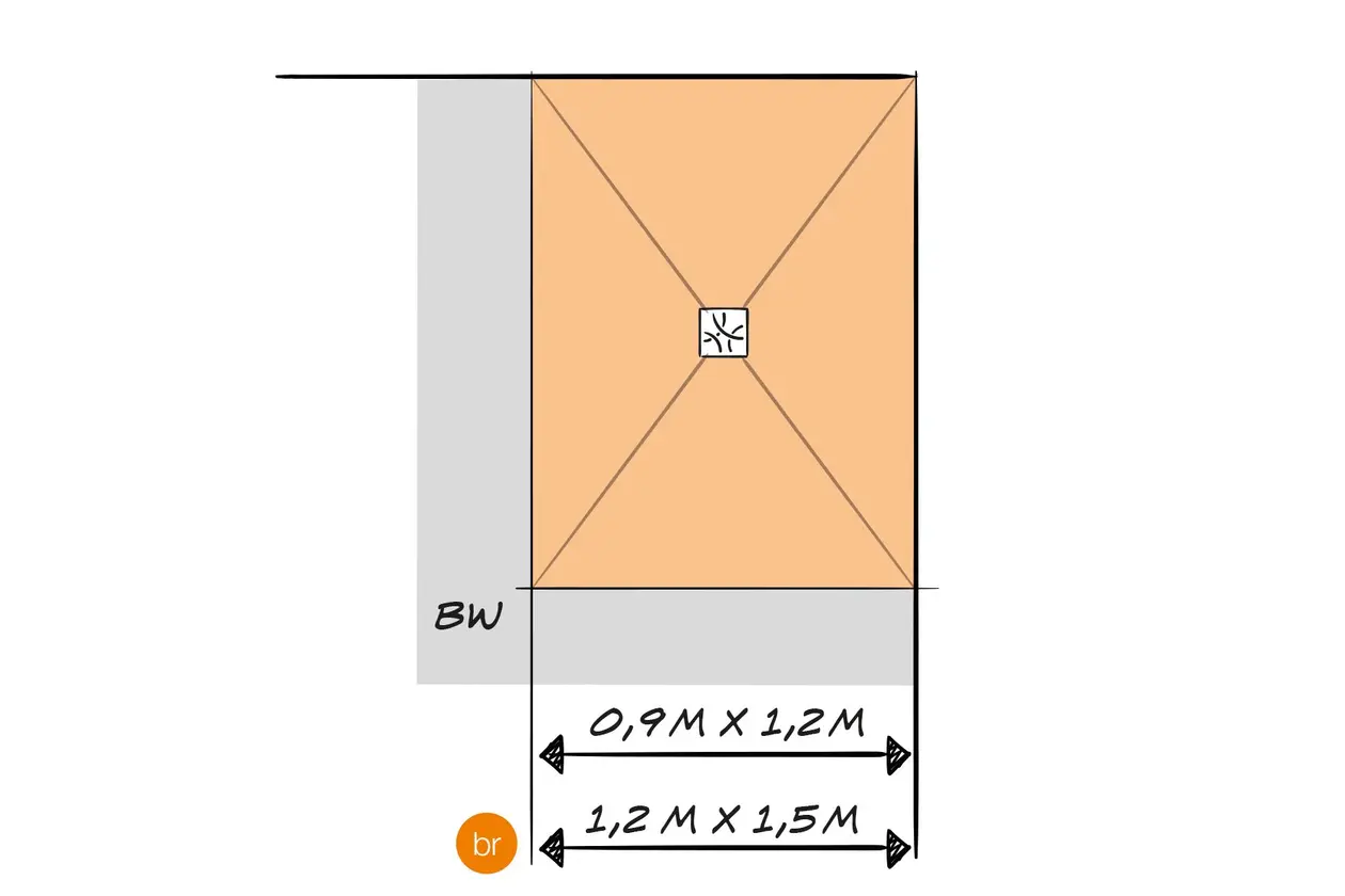 Bodengleiche Dusche mit der Duschrinne Schlüter-KERDI-LINE-VARIO in der Designvariante WAVE.