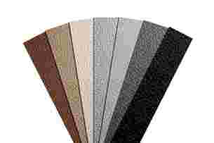  Anscht der sieben erhältlichen Farben des Treppenprofils Schlüter-TREP-V. 