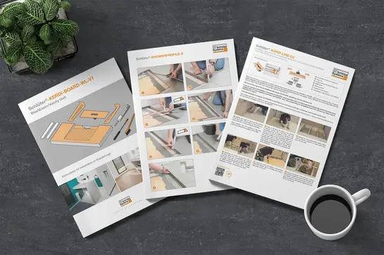 Einbau- und Bedienungsanleitungen von Schlüter-Systems-Produkten.