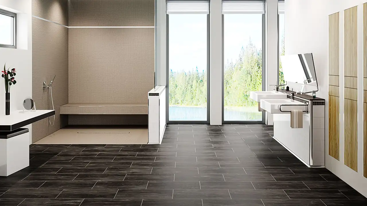 DITRA-HEAT-E como calefacción por suelo radiante en la pared para evitar la formación de moho.