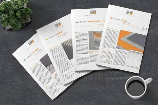Fiches produits et informations techniques concernant les produits Schlüter-Systems.