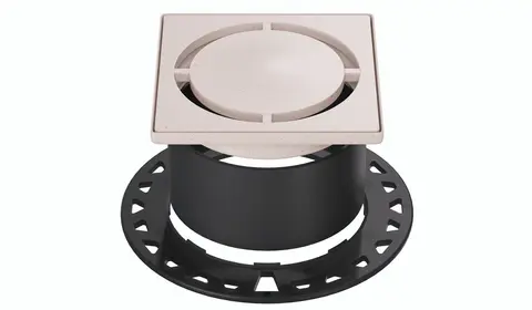 KERDI-DRAIN grate and frame combination with texture-finished drainage grate