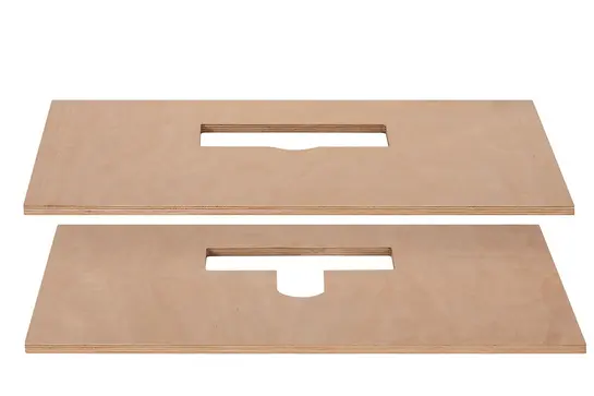 Product image of Schlüter-KERDI-LINE-F-G3 timber accessory set for installing the drainage channel Schlüter-KERDI-LINE-G3 in a suspended wooden ceiling.