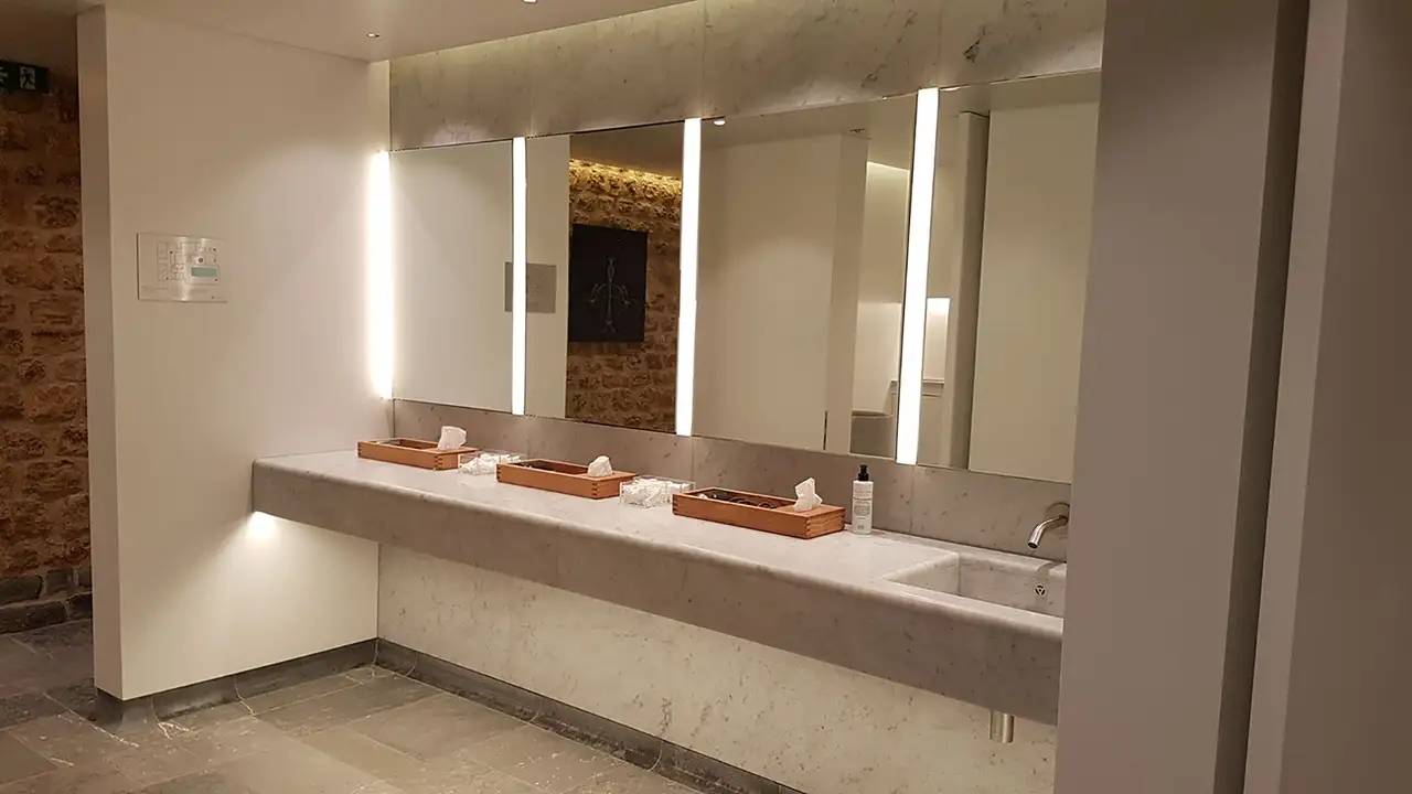 Close up of stairs lit up using Schlüter-LIPROTEC