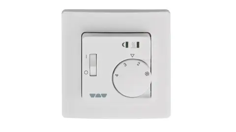 Regulador de temperatura analógico para Schlüter-DITRA-HEAT-E em branco.