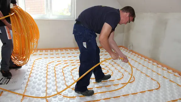 BEKOTEC-THERM installerad som golvv&auml;rme i nybyggnation.