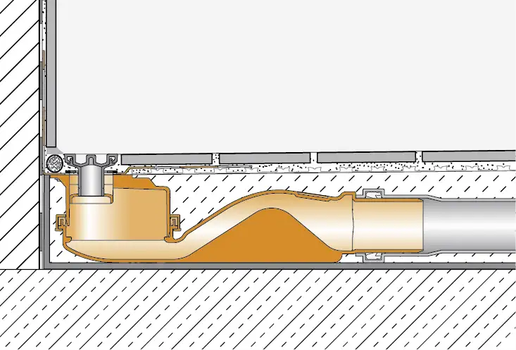 Schl&uuml;ter-Systems Kerdi-Line-Vario har en sj&auml;lvrensande effekt tack vare fl&ouml;deshastigheten