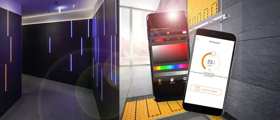 Schl&uuml;ter-Systems-appar f&ouml;r mobiltelefoner f&ouml;r styrning av belysta zoner och uppv&auml;rmningsbara ytor.